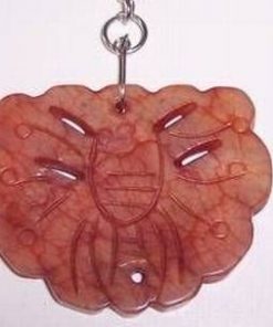 Amuleta Feng Shui din jad cu fluture stilizat