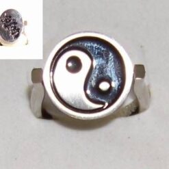 Inel Feng Shui cu Yin-Yang si Dragon - din inox