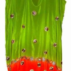 Rochie Feng Shui - verde/portocaliu