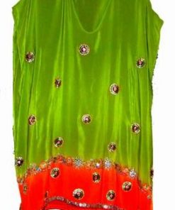 Rochie Feng Shui - verde/portocaliu