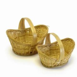 Set de 2 cosulete din rachita pentru pastrarea cristalelor