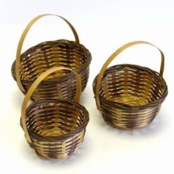Set de 3 cosulete din rachita pentru pastrarea cristalelor