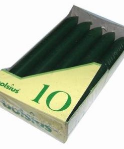 Set de 10 lumanari de culoare verde inchis