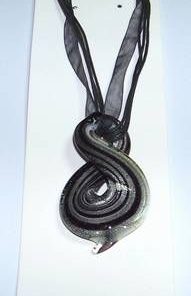 Pandantiv cu cifra 8 din cristal de Murano - negru