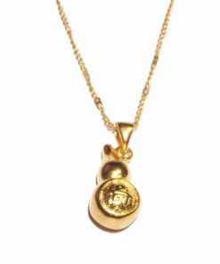 Talisman unisex cu Wu Lou si ideograma sanatatii, placat