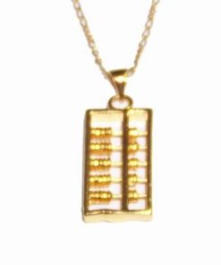 Pandantiv unisex pe lant, placat cu aur 18K - Abacus