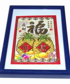 Tablou Feng Shui cu ideograma norocului si ananasii bogatiei