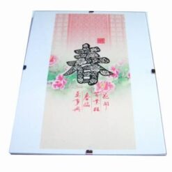 Tablou Feng Shui cu ideograma iubirii si flori de bujor