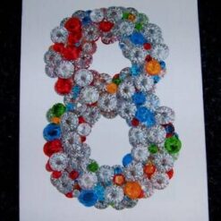 Tablou Feng Shui cu cifra 8 si cristale multicolore
