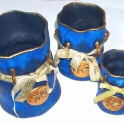 Set de 3 vase Feng Shui cu ideograma norocului