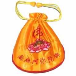 Saculet din matase, lucrat manual cu Lotus