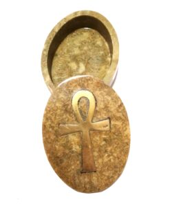 Casetuta din onix, ovala, cu Cheia Intelepciunii/Ankh