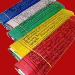 Banner Feng Shui cu cele 5 elemente si 5 mantre tibetane