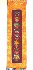 Banner Feng Shui din Tibet, cu cele 8 simboluri norocoase