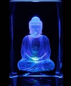 Statuia lui Buddha 3D in bloc de cristal