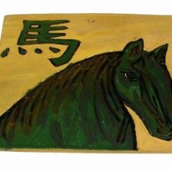 Tablou Feng Shui din ceramica cu Calul Banilor si ideograma