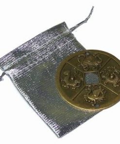 Moneda cu cele 4 spirite protectoare ale casei, in saculet