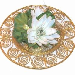 Decor Feng Shui auriu cu Lotus alb