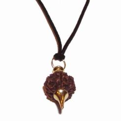 Pandantiv cu Rudraksha, 5 fete, placat - culoare inchisa