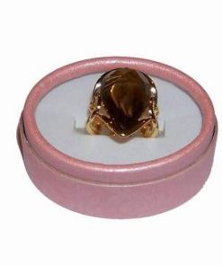 Inel placat cu aur si cristal de ochi de tigru multifatetat