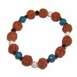Bratara din Rudraksha, pe elastic cu sfere Shambala