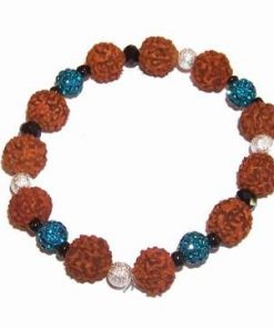 Bratara din Rudraksha, pe elastic cu sfere Shambala