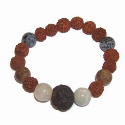 Bratara din Rudraksha, pe elastic - model barbatesc
