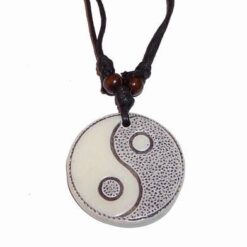 Pandantiv Yin-Yang pe siret negru, reglabil - unisex