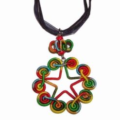 Pandantiv din material textil multicolor - Pentagrama