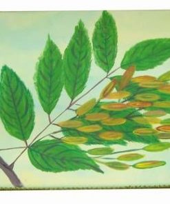 Tablou Feng Shui pictat manual cu crenguta de stejar