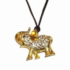 Talisman placat cu elefantul protectiei cu 6 colti pe siret