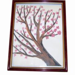 Tablou Feng Shui cu floare de cires - pictat manual