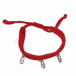 Bratara Feng Shui rosie, reglabila, cu 3 lacatele