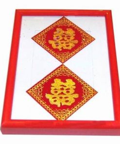 Tablou Feng Shui cu simbolul dublei fericiri, dublu