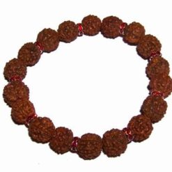 Bratara cu Rudraksha si cristale rosii