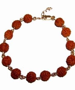 Bratara din aur de 14 K cu Rudraksha - model unic