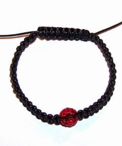 Bratara Shamballa pe siret negru impletit - Dragoste