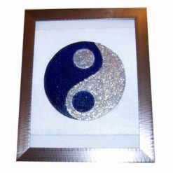 Tablou Feng Shui pictat manual - Yin-Yang albastru-argintiu