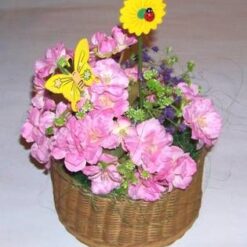 Cosulet Feng Shui din ratan cu flori roz