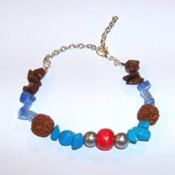 Bratara Feng Shui cu Rudraksha, obsidian si turcoaz