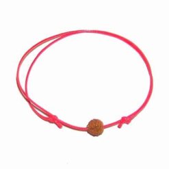 Bratara Rudraksha pe siret rosu - reglabila