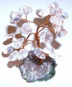 Copacel Feng Shui din cristal de stanca pe suport ametist