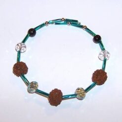 Bratara cu sfere de Rudraksha, pe metal cu memorie