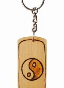 Breloc Feng Shui din bambus, gravat manual - Yin-Yang