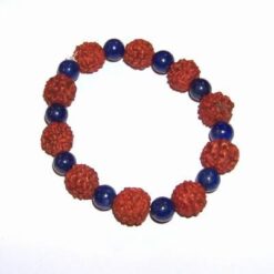 Bratara cu Rudraksha si cristale naturale de lapis - Bivol