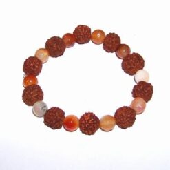 Bratara cu Rudraksha si cristal de stanca si jad - Maimuta.