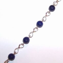 Bratara din argint cu cifra 8 si sfere din lapis lazuli