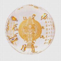 Sfera de cristal cu zeita Kua Yin, intarita cu 1000 de brate