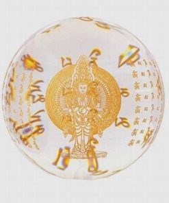 Sfera de cristal cu zeita Kua Yin, intarita cu 1000 de brate