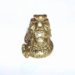 Buddha auriu cu pepita deasupra capului, pe sacul bogatiei